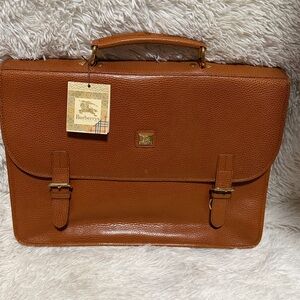 AUTH Burberry Leather Mens  Briefcase
